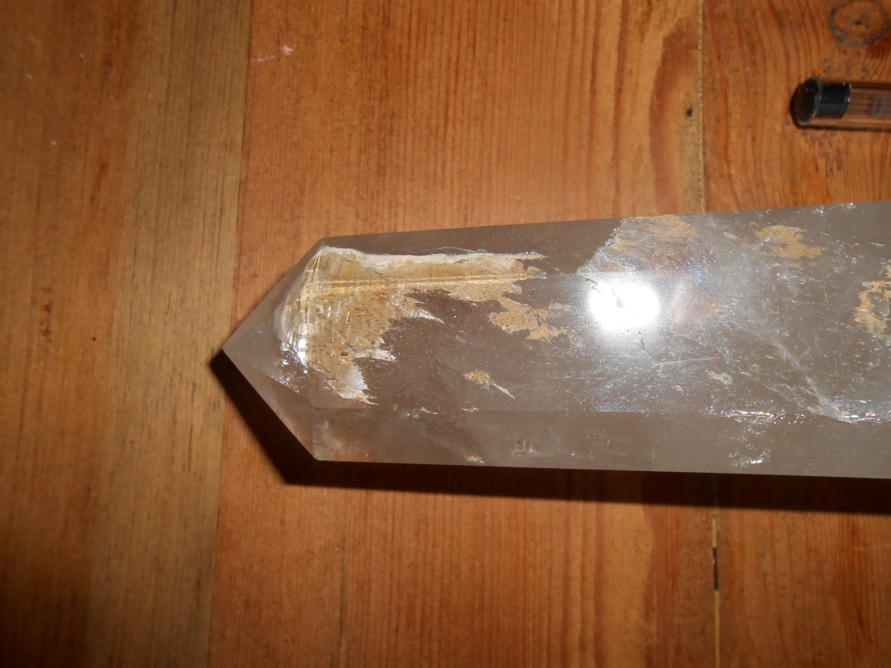 photo - point of a large clear quartz crystal wand